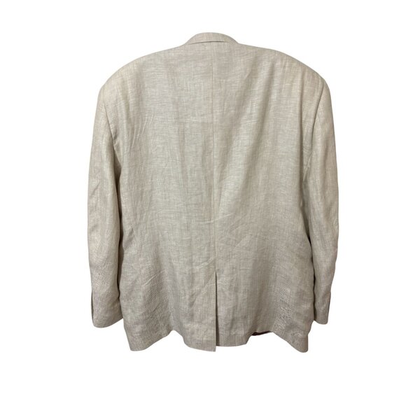 Alan Flusser 100% Linen Men's Sport Coat Jacket Beige Neutral Summer - Picture 4 of 12